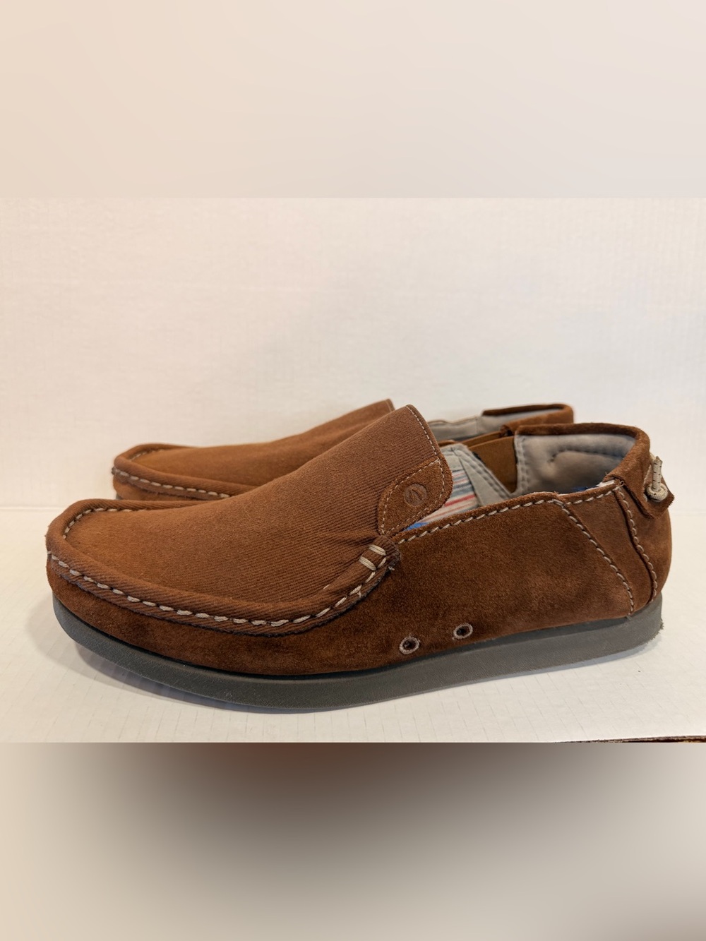 Clark’s Mens Clarks Shacrelitestep brown Suede Loafer Moccasin Shoes 10 1/2